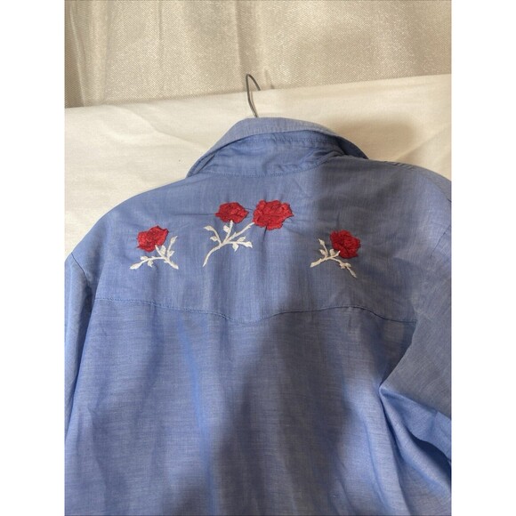 Bronco Woman’s Floral Blouse Size Medium western - Picture 8 of 9